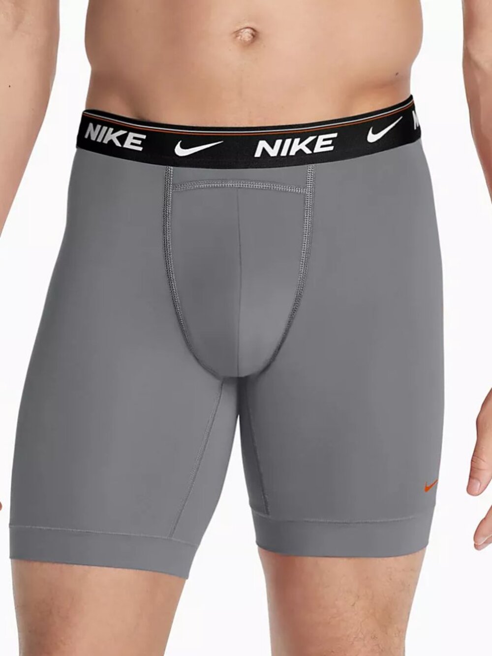 NIKE MENS NEW GRAY DRI-FIT DRI-FIT ULTRA COMFORT LONG BOXER BRIEF MED (1 PAIR)
